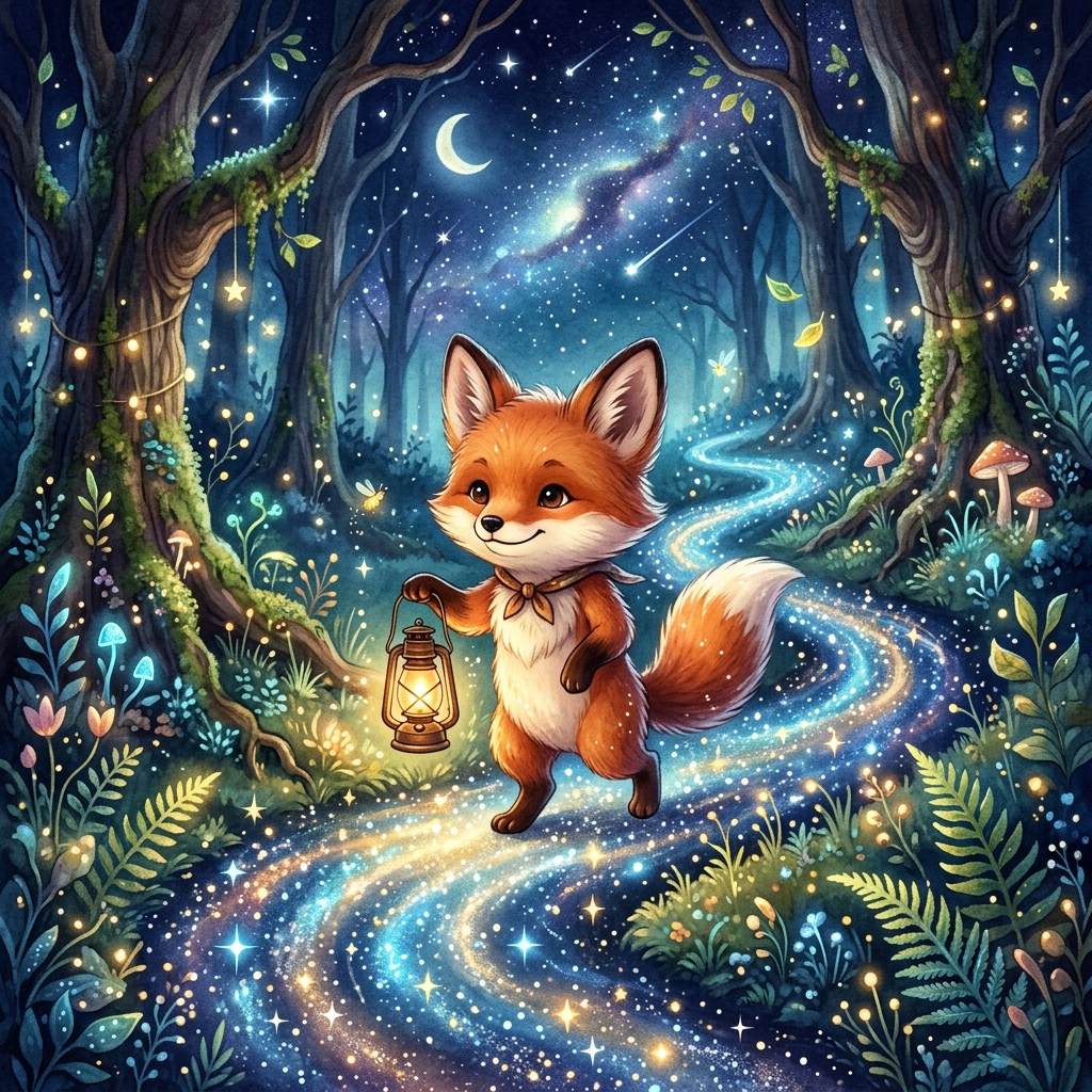 A stone altar in a magical forest clearing. On the altar lie two keys: one shiny, sparkling gold key, and one simple, beautifully carved wooden key with green leaves. In the background, the cage of vines is partially open. Soft, magical glow.