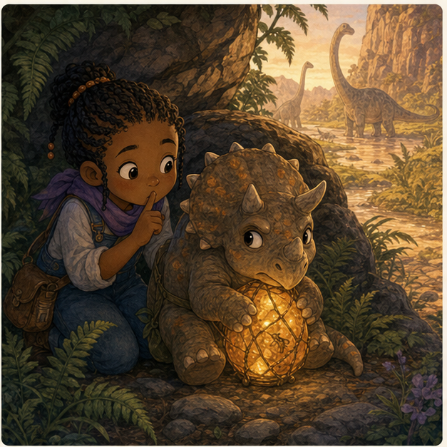 Peb hides the amber lantern and Amara listens