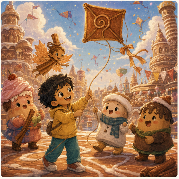 Everyone shares turns flying the kite at the Sweet Kingdom festival