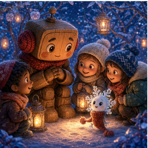 Yarko-7 learns to keep warmth inside hugs and lanterns, not everywhere at once